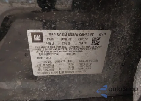 2017 Buick Encore z USA, uszkodzony, nr VIN KL4CJFSB9HB162649